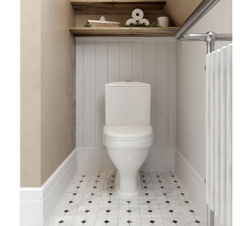 Унитаз-компакт Sanita Вест белый сиденье полипропилен косой выпуск 1.P201.8.S00.00B.F