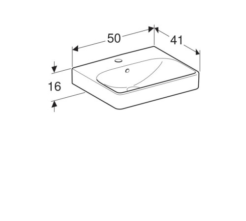 Раковина Geberit Smyle Square 50х41 см с отверстием под смеситель 500.256.01.1