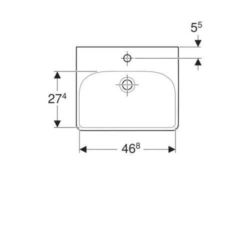 Раковина Geberit Smyle Square 50х41 см с отверстием под смеситель 500.256.01.1