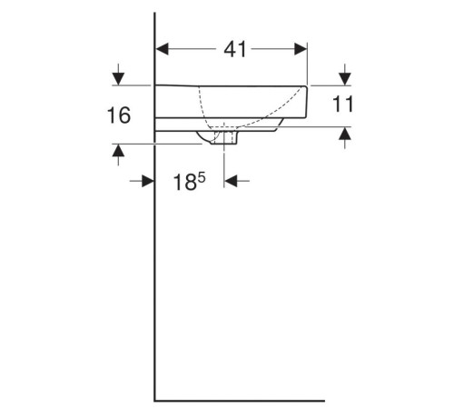 Раковина Geberit Smyle Square 50х41 см с отверстием под смеситель 500.256.01.1