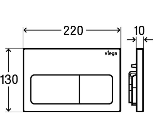 Панель смыва для унитазов Viega Prevista Visign for Life 5 пластик хром 8601.1 773717