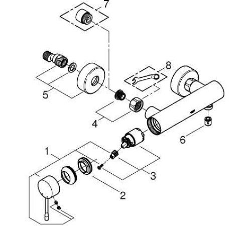 Смеситель для душа GROHE Essence настенный монтаж хром 33636001