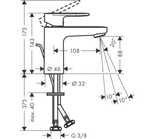 Смеситель для раковины hansgrohe Vernis Blend 100 71551000