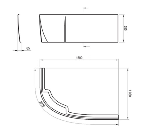 Передняя панель Ravak Rosa II 160 P A белая CZL1200AN0