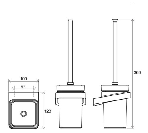 Держатель для туалетной щетки RAVAK 10° TD 410.20 стекло черный X07P566