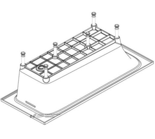 Ванна акриловая Jacob Delafon Elite 180x80 см слив в центре с ножками E6D032RU-00