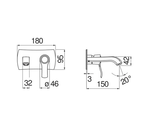 Смеситель для раковины TopZero Sofi 150 мм внешняя часть золото SI98198GDP