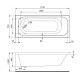 Ванна акриловая прямоугольная Santek Ламма 170х70 см 1.WH50.1.747