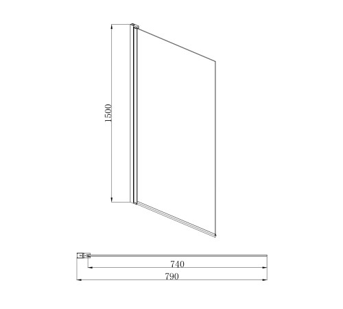 Шторка на ванну Aquanet Delta SBA 08015CH 800x1500 мм поворотная хром AQ DEL SBA 08015CH