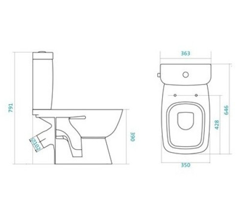 Унитаз-компакт Santek Нео Лайт 2-режимный сиденье дюропласт 1.WH30.2.408
