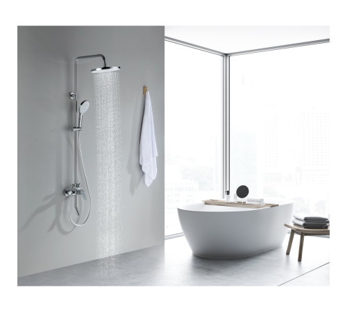 Душевая система Aquanet Лугано AQ2740CR со смесителем для ванны 255 мм хром AQ2740CR
