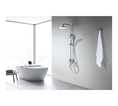 Душевая система Aquanet Лугано AQ2740CR со смесителем для ванны 255 мм хром AQ2740CR
