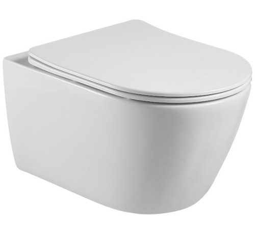 Унитаз подвесной безободковый Aquanet Betta 531х360х344 мм с сиденьем микролифт AQ1253W-00