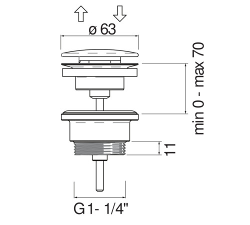 Донный клапан Avenue push-open красное золото AV00110/11RCP