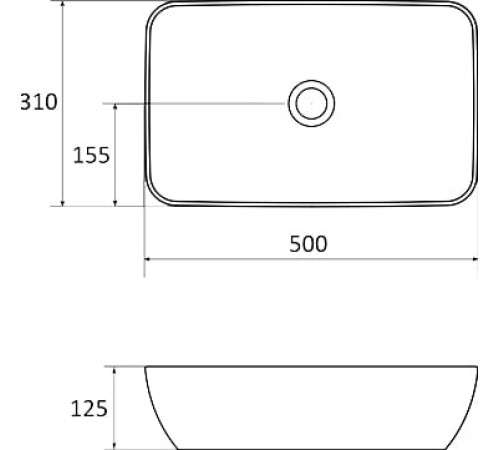 Умывальник RAVAK Uni 500 R Slim 500x310 мм керамический белый XJX01150001