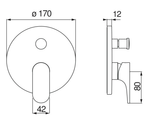 Смеситель для ванны Giulini G. YO внешняя часть YO126100/ECR