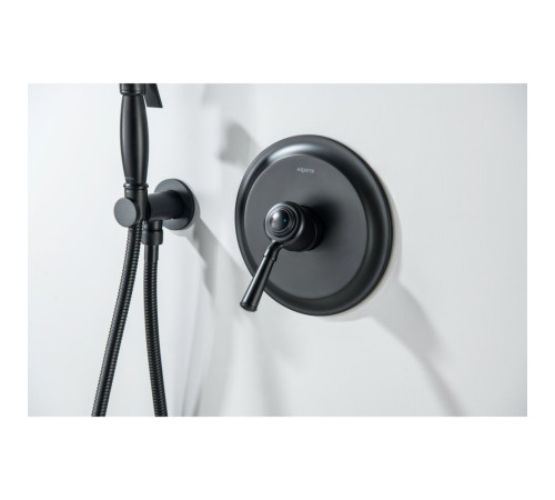 Набор с гигиеническим душем Aquanet Классик со смесителем матовый черный AQ1519MB