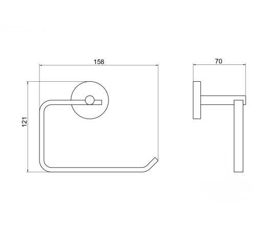 Бумагодержатель Aquatek БЕТТА квадратный матовый черный AQ4608MB