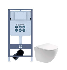 Комплект инсталляции с унитазом AQUATEK ЕВРОПА (рама INSP-0000001, унитаз AQ1900T-00 soft-close) ЕВРОПА-INSP01