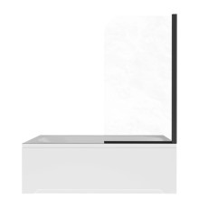 Шторка на ванну Aquanet одноэлементная поворотная 800x1500 мм черный профиль прозрачное стекло 6 мм AQ.BSRC.080.1BL