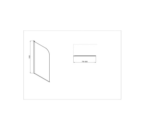 Шторка на ванну Aquanet одноэлементная поворотная 800x1500 мм черный профиль прозрачное стекло 6 мм AQ.BSRC.080.1BL