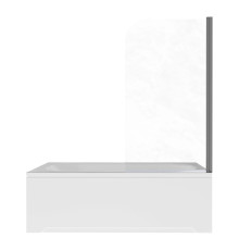 Шторка на ванну Aquanet одноэлементная поворотная 800x1500 мм профиль оружейная сталь прозрачное стекло 6 мм AQ.BSRC.080.1GM