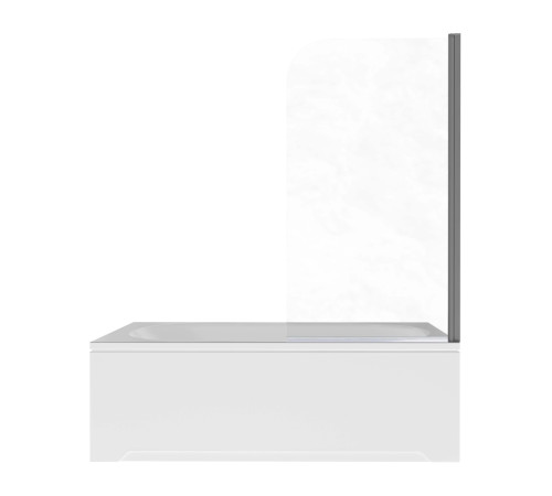 Шторка на ванну Aquanet одноэлементная поворотная 800x1500 мм профиль оружейная сталь прозрачное стекло 6 мм AQ.BSRC.080.1GM