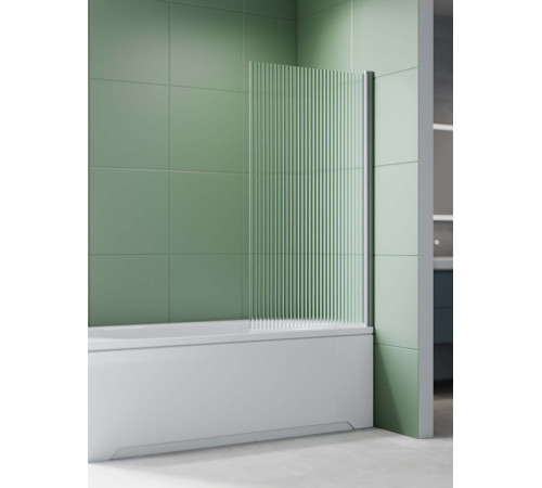 Шторка на ванну Aquanet одноэлементная поворотная 800x1500 мм профиль оружейная сталь рифленое стекло 6 мм AQ.BS.080.2GM