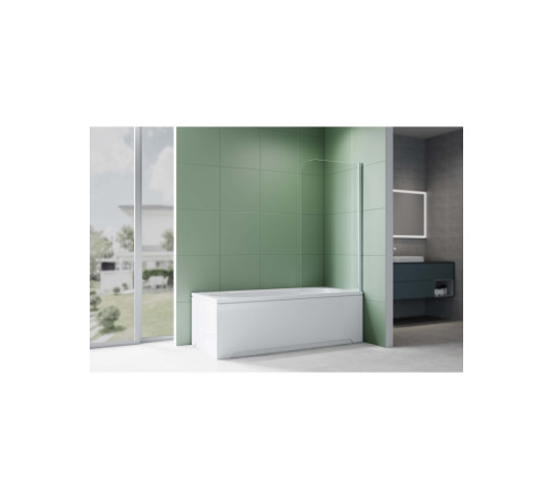 Шторка на ванну Aquanet одноэлементная поворотная 800x1500 мм хром профиль прозрачное стекло 6 мм AQ.BSRC.080.1CH