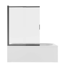 Шторка на ванну Aquanet одноэлементная поворотная 1000x1500 мм черный профиль прозрачное стекло 5 мм AQ.BSS.100.1BL