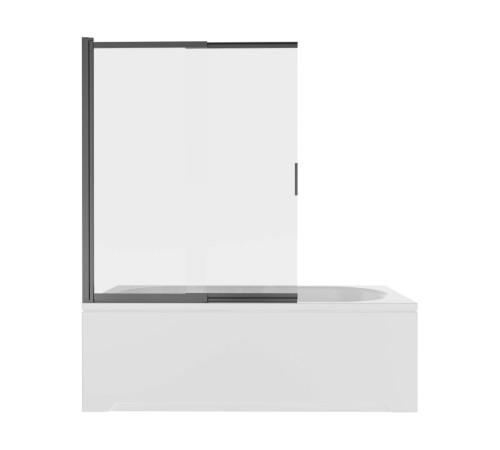 Шторка на ванну Aquanet одноэлементная поворотная 1000x1500 мм черный профиль прозрачное стекло 5 мм AQ.BSS.100.1BL