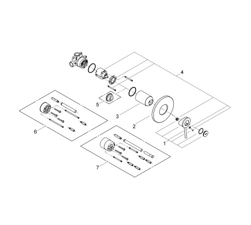 Готовый комплект для гигиенического душа GROHE BauCurve со встраиваемым смесителем хром 129185