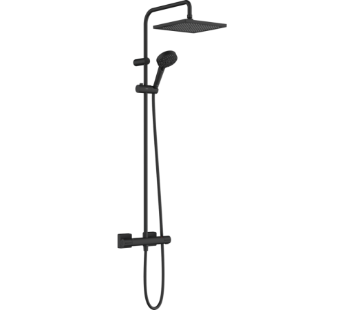 Душевая система hansgrohe Vernis Shape Showerpipe 230 EcoSmart с термостатом черный матовый 26429670