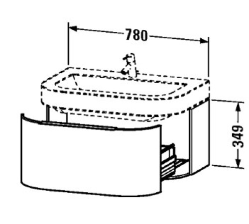 Тумба подвесная DURAVIT Happy D 780х510 мм белый глянец 6277 22