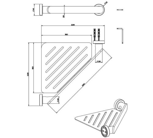 Полка для ванны или душа Gessi Emporio Finox Brushed Nickel 38861#149