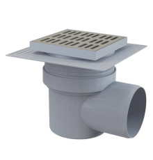 Трап для душа Alca 150х150 мм боковой выпуск 110 мм нержавеющая сталь APV12