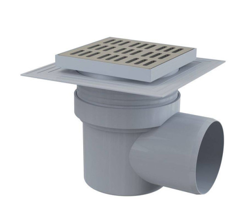 Трап для душа Alca 150х150 мм боковой выпуск 110 мм нержавеющая сталь APV12