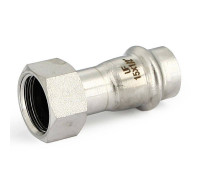 Муфта пресс-В Uni-Fitt 15x1/2 с накидной гайкой нержавеющая сталь 774S1200