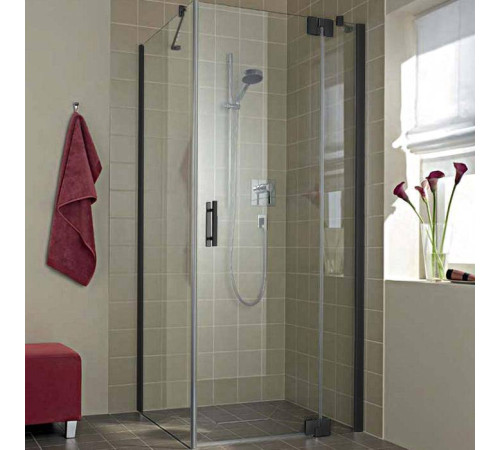 Уголок душевой Kermi Filia XP 1200x900x2000 мм черный soft прозрачное стекло FX 1WL 12020 AK / FX TWD 09020 AK