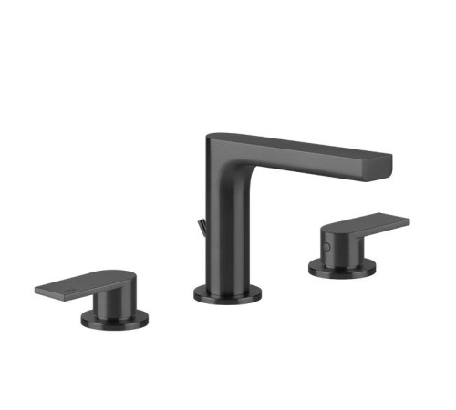 Смеситель для раковины Gessi Emporio Via Manzoni на 3 отверстия с донным клапаном Black XL 38612#299