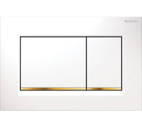 Клавиша смыва Geberit Sigma 30 двойная белый/золото/белый 115.883.KK.1