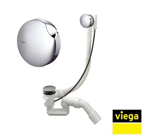 Слив-перелив для ванны Viega Simplex с сифоном и коленом 45° L-60 см хром 595678