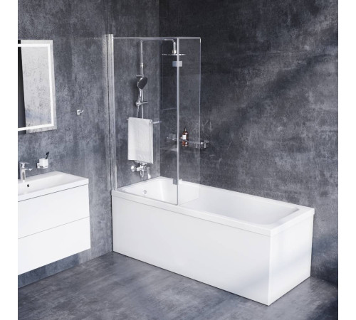 Шторка на ванну AM.PM Skyline 150х80 см с полотенцедержателем DX35WBS-D7W1-150MT