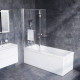 Шторка на ванну AM.PM Skyline 150х80 см с полотенцедержателем DX35WBS-D7W1-150MT