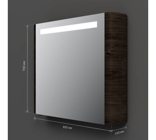 Зеркальный шкаф с подсветкой AM.PM Inspire V2.0 80 см левый табачный дуб M30MCL0801TF