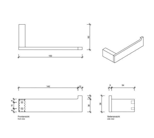 Держатель туалетной бумаги Decor Walther Contract TPH1 подвесной хром 0650100
