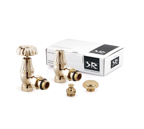 Комплект вентилей SR Rubinetterie Floral Old Style 1/2 угловой светлое золото K337-1500T000