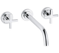 Смеситель для раковины Kludi Nova Fonte Classic настенный на 3 отверстия 240 мм комплект 201460520