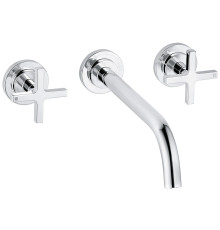 Смеситель для раковины Kludi Nova Fonte Classic настенный на 3 отверстия 240 мм комплект 201460520