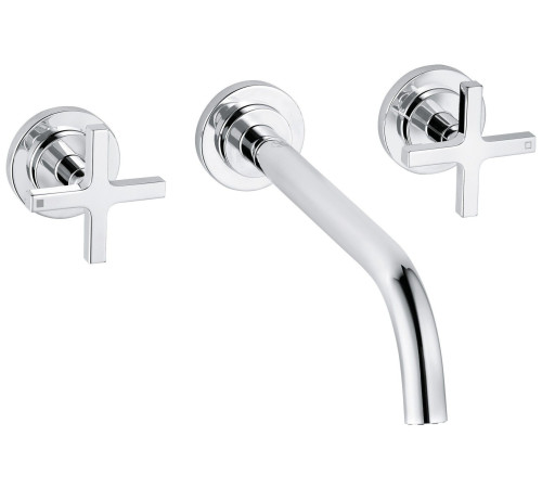 Смеситель для раковины Kludi Nova Fonte Classic настенный на 3 отверстия 240 мм комплект 201460520